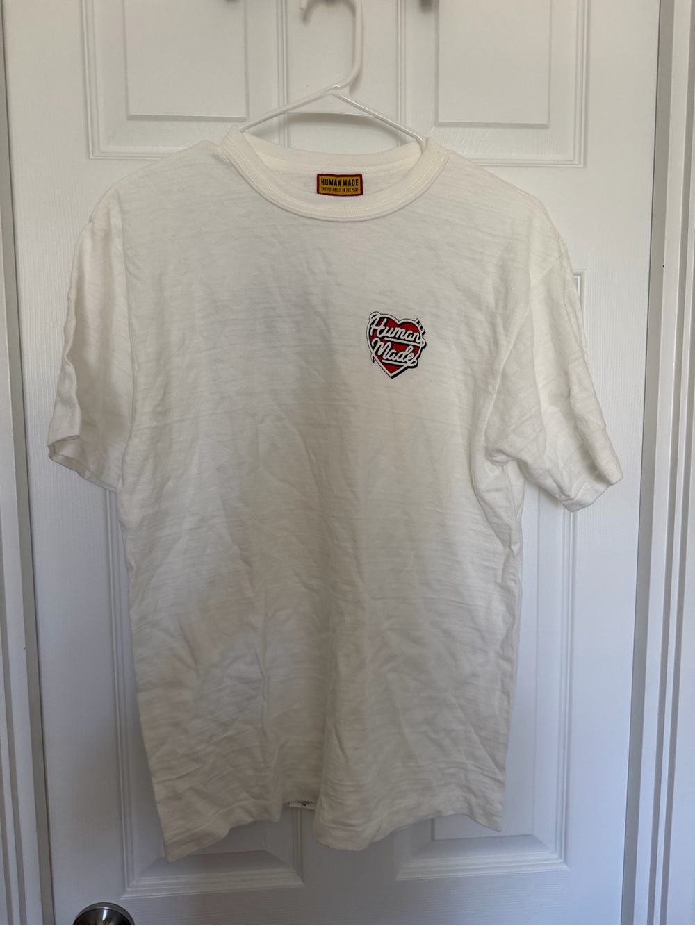 Human Made White Short Sleeve Tee with Red Heart Logo